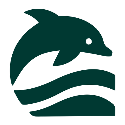 Bold Dolphin Wave Logo #003932