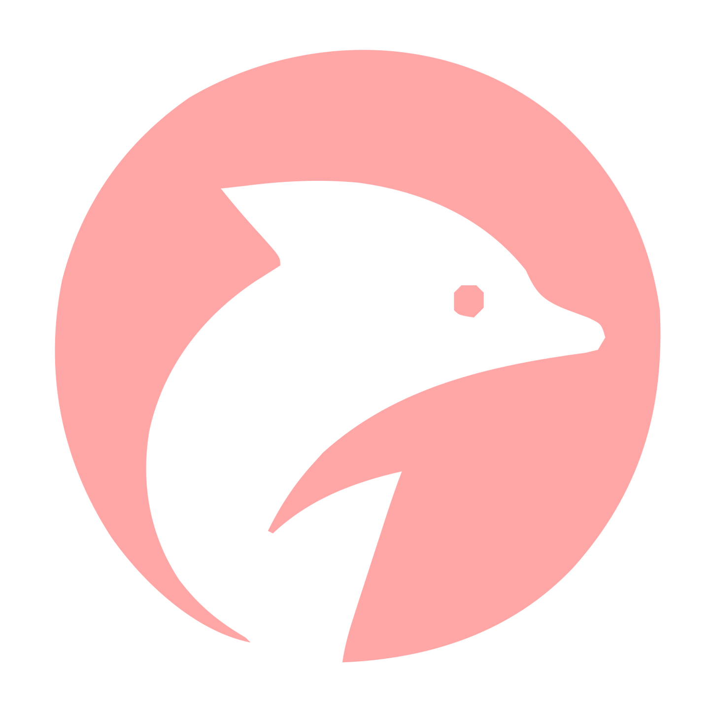 Dolphin Circle Badge Logo #ffa6a6