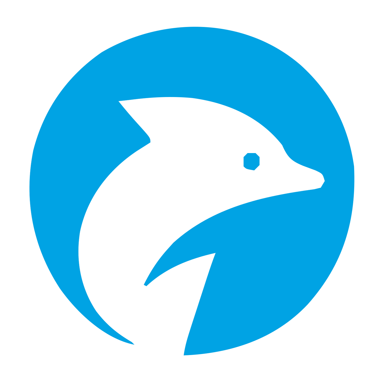 Dolphin Circle Badge Logo #00a3e4