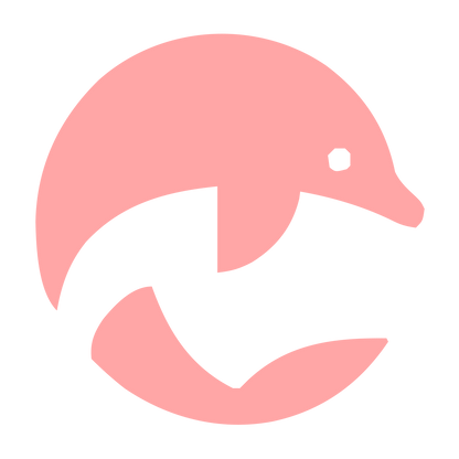 Bold Dolphin Circle Logo #ffa6a6