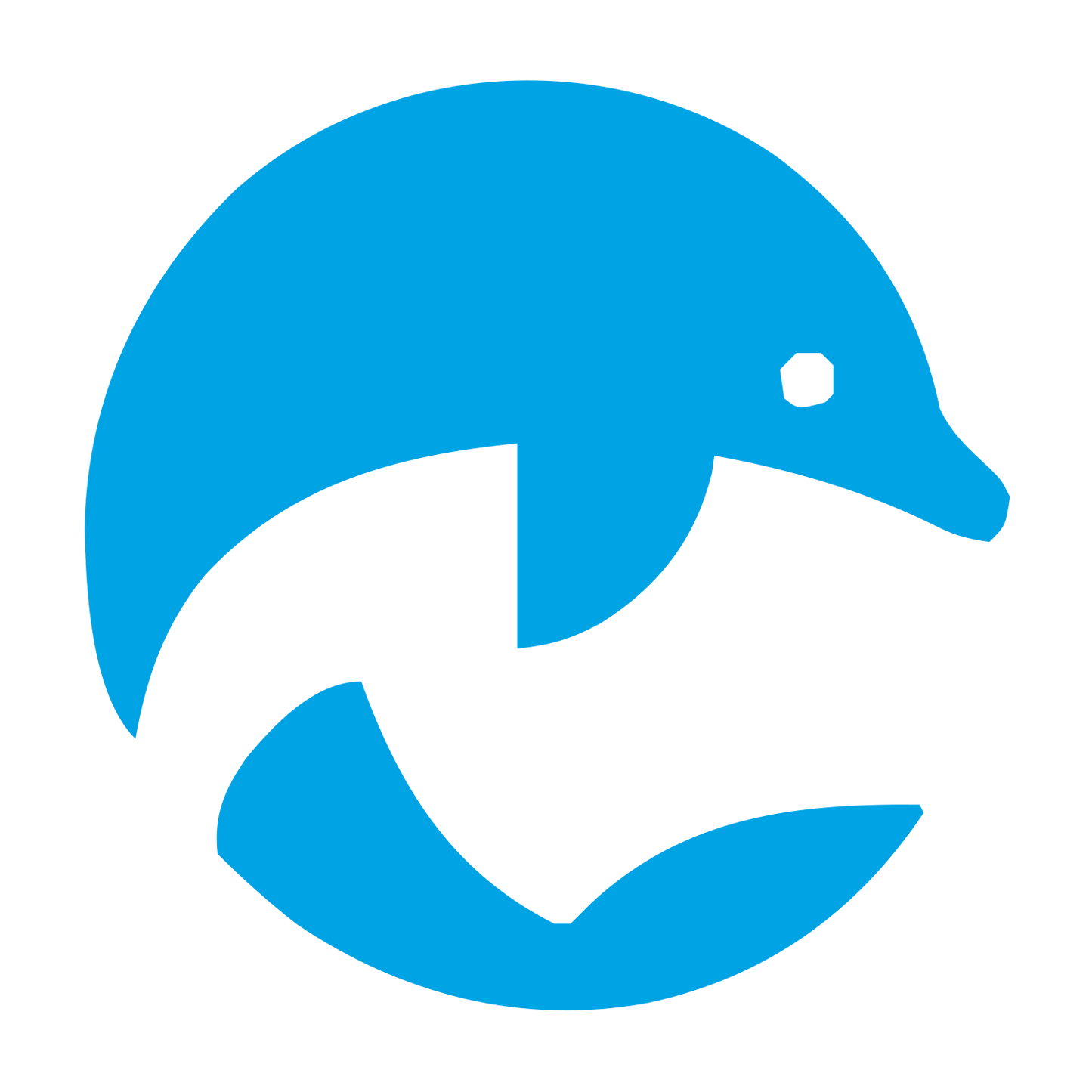 Bold Dolphin Circle Logo #00a3e4
