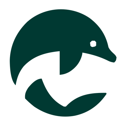 Bold Dolphin Circle Logo #003932