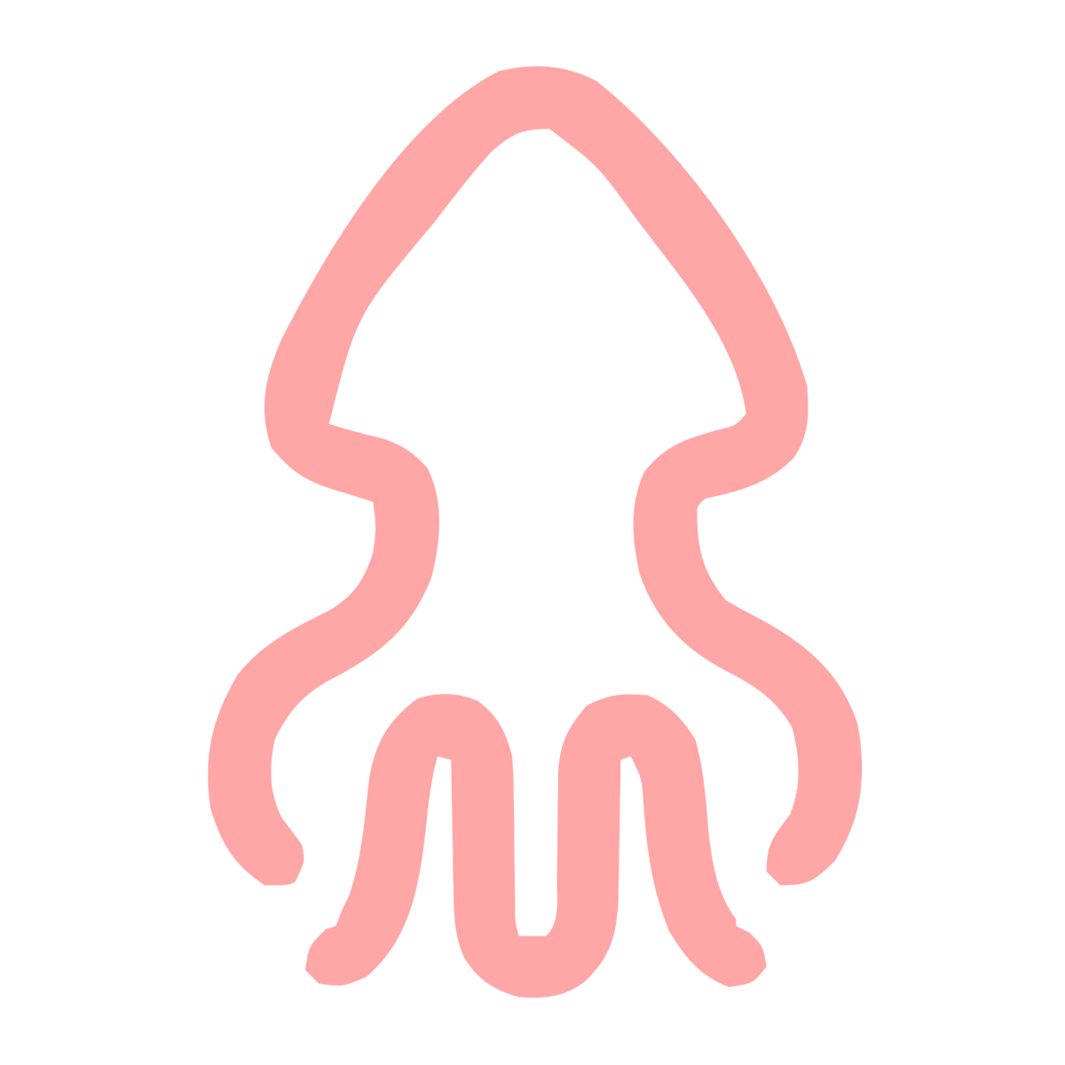Monoline Squid Logo #ffa6a6