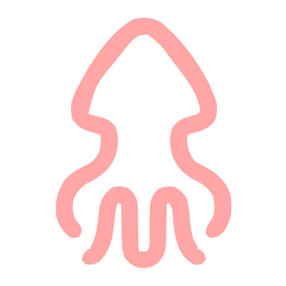 Monoline Squid Logo #ffa6a6
