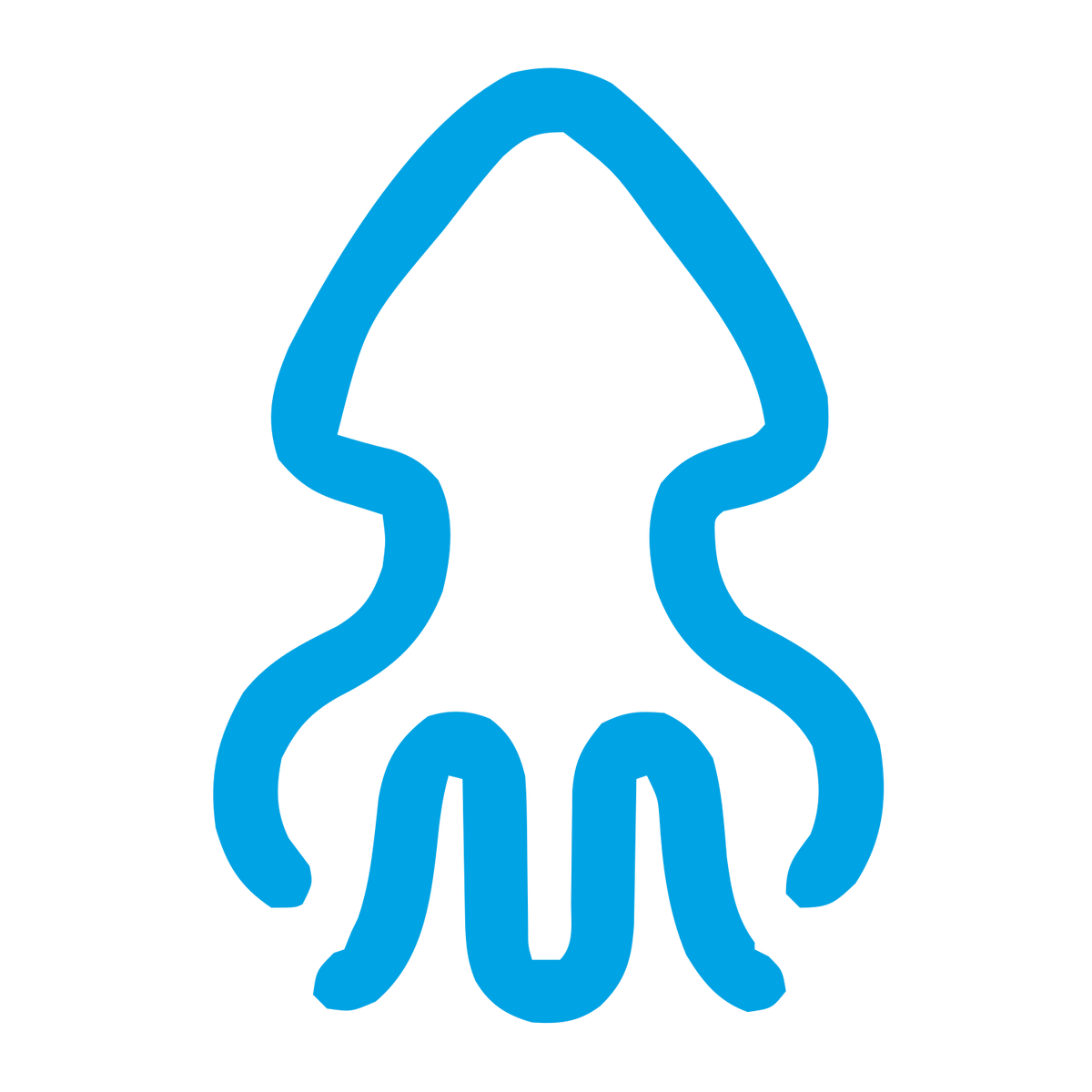 Monoline Squid Logo #00a3e4