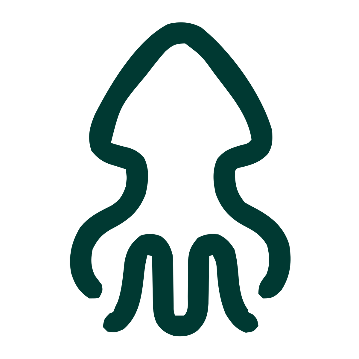 Monoline Squid Logo #003932