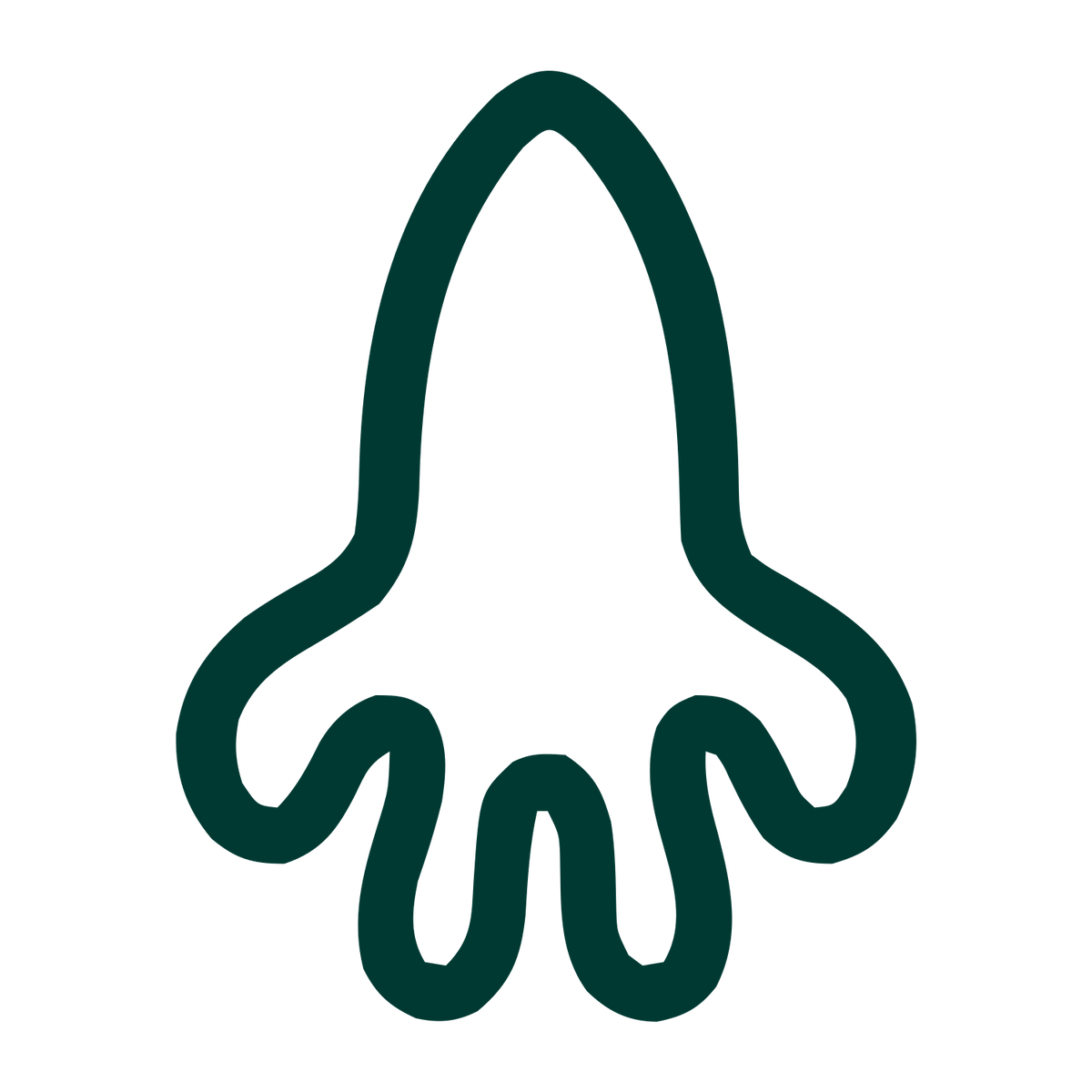 Monoline Squid Logo #003932