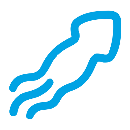 Monoline Squid Logo #00a3e4