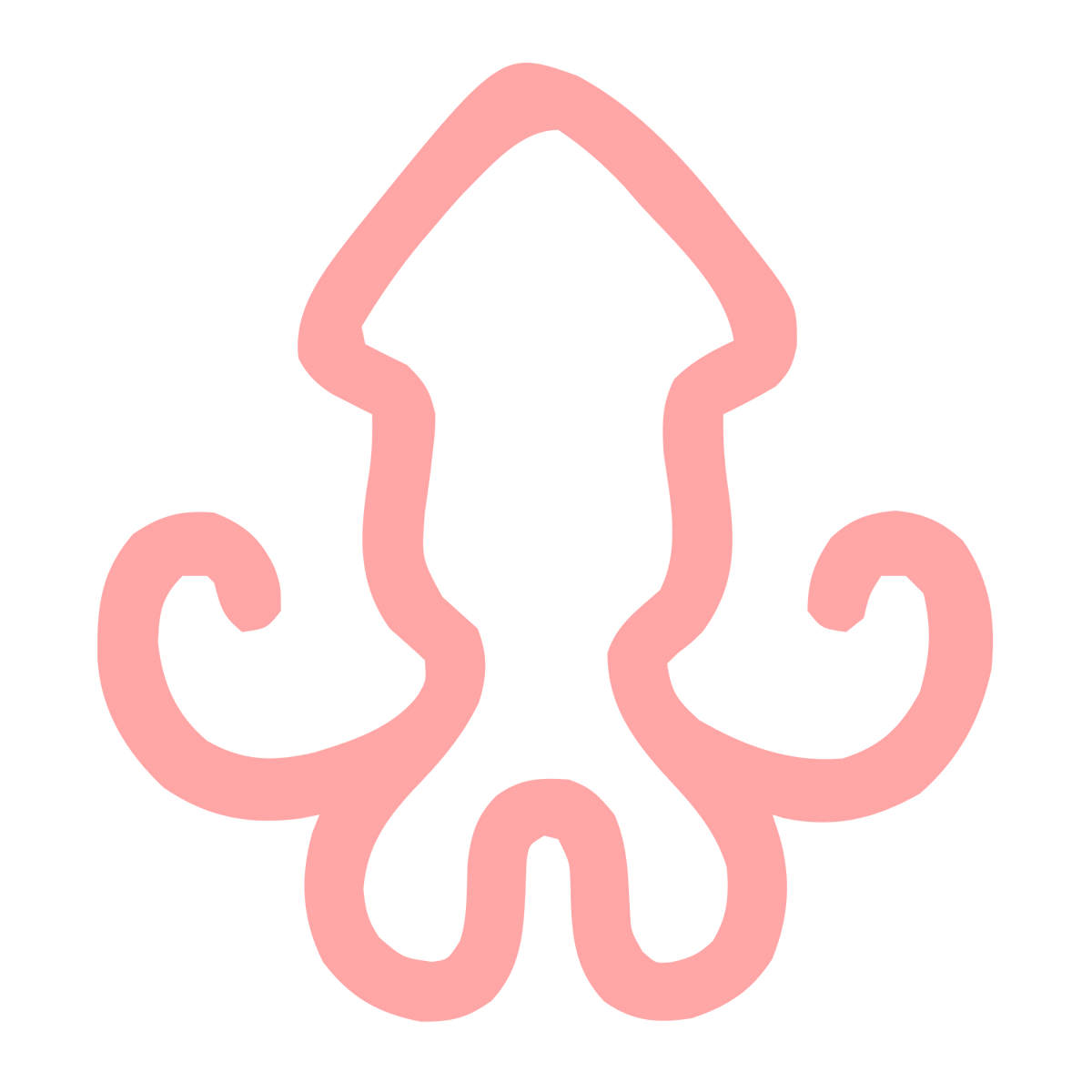 Monoline Squid Logo #ffa6a6