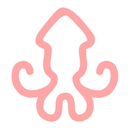 Monoline Squid Logo #ffa6a6