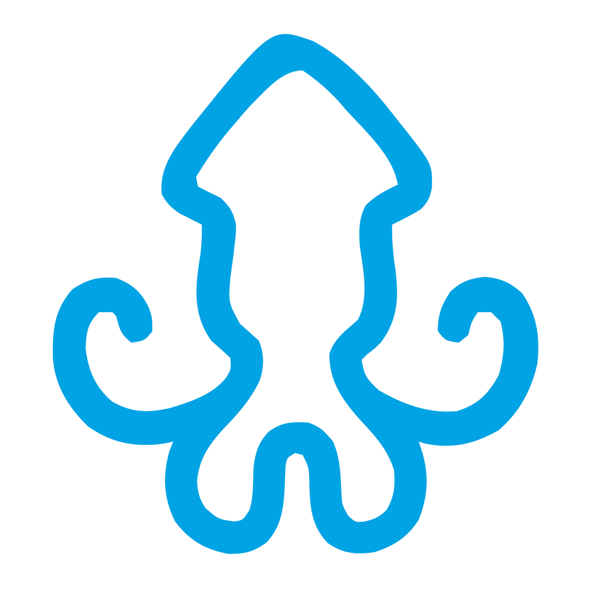 Monoline Squid Logo #00a3e4