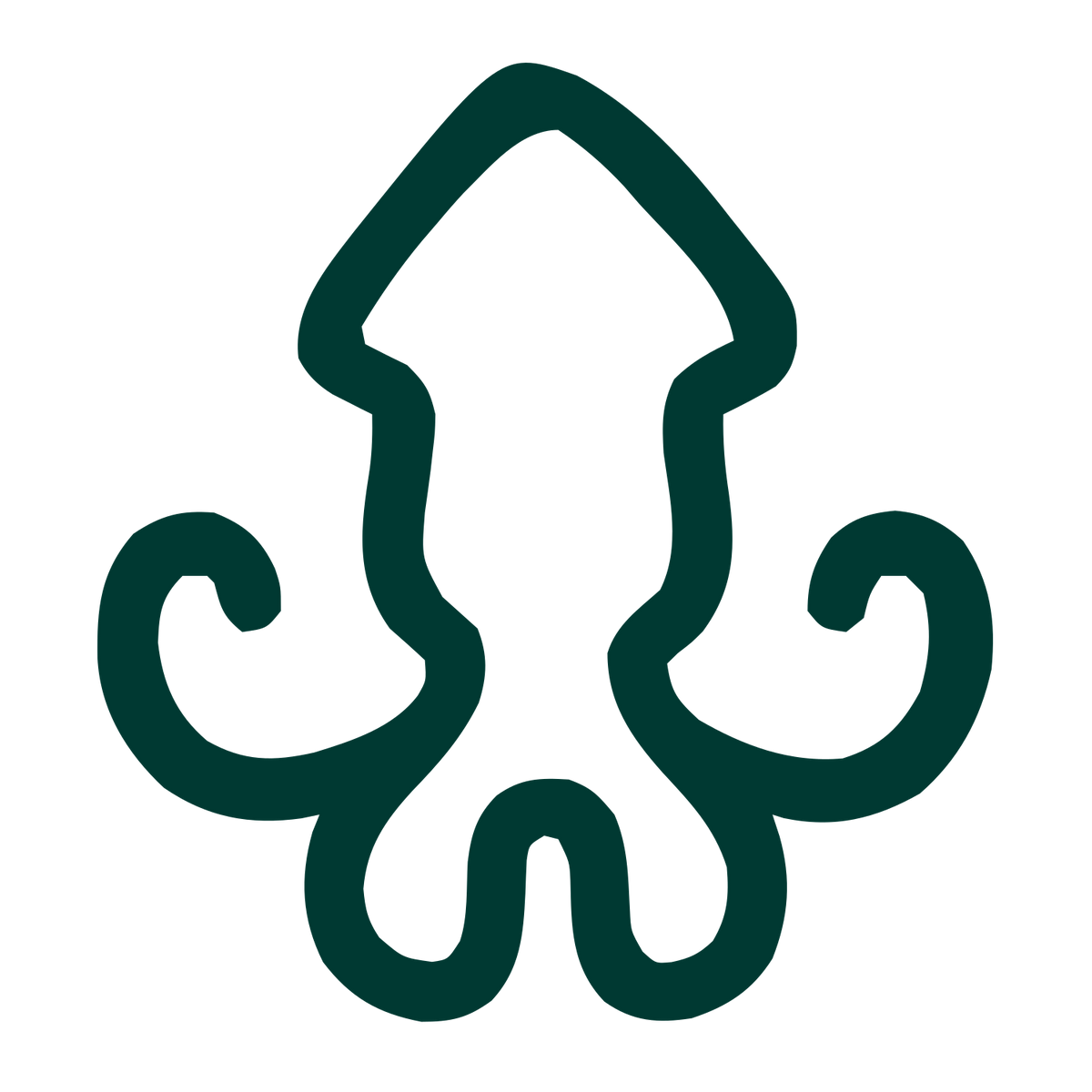 Monoline Squid Logo #003932