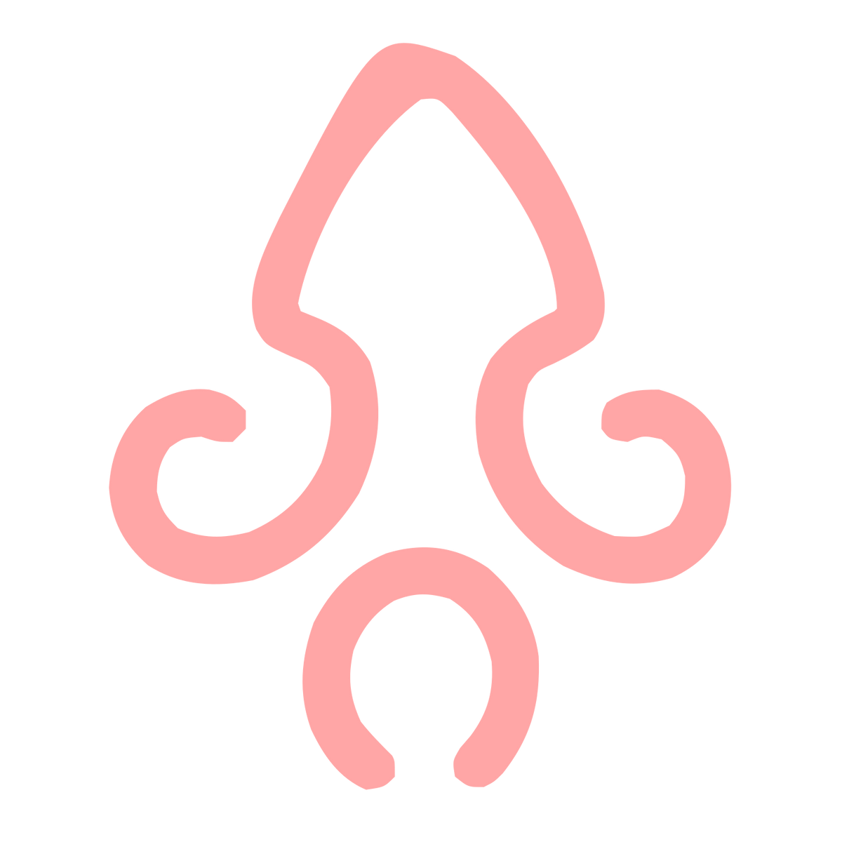 Monoline Squid Logo #ffa6a6