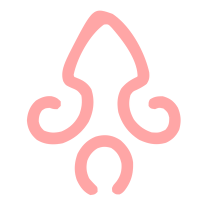 Monoline Squid Logo #ffa6a6
