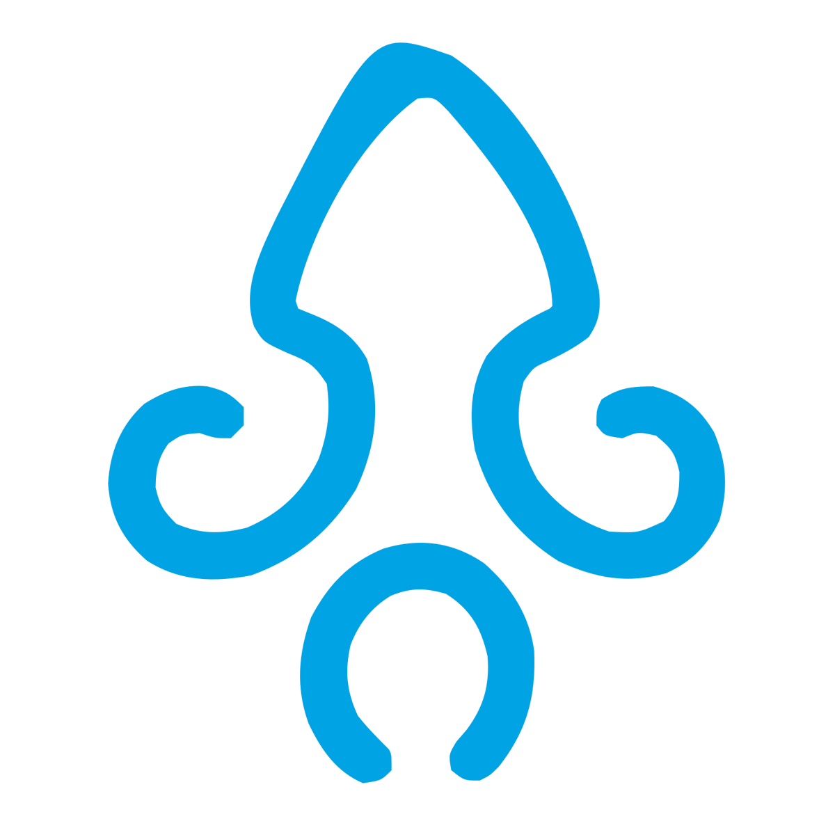 Monoline Squid Logo #00a3e4