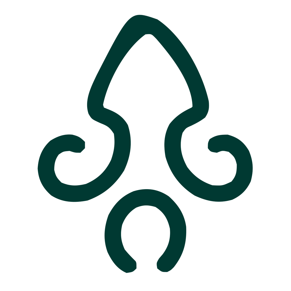 Monoline Squid Logo #003932