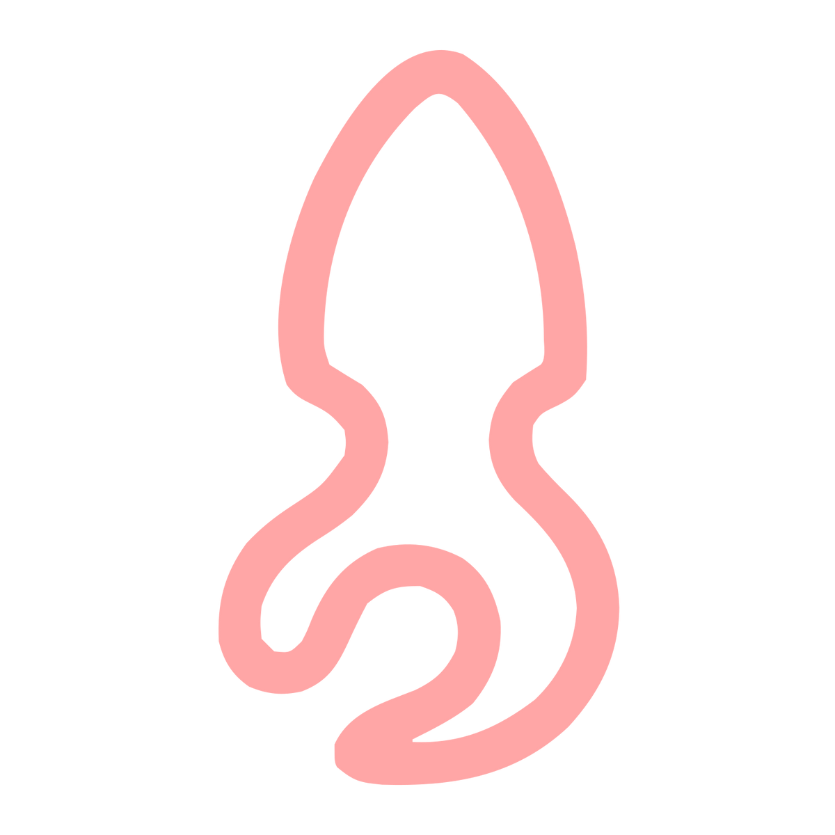 Monoline Squid Logo #ffa6a6