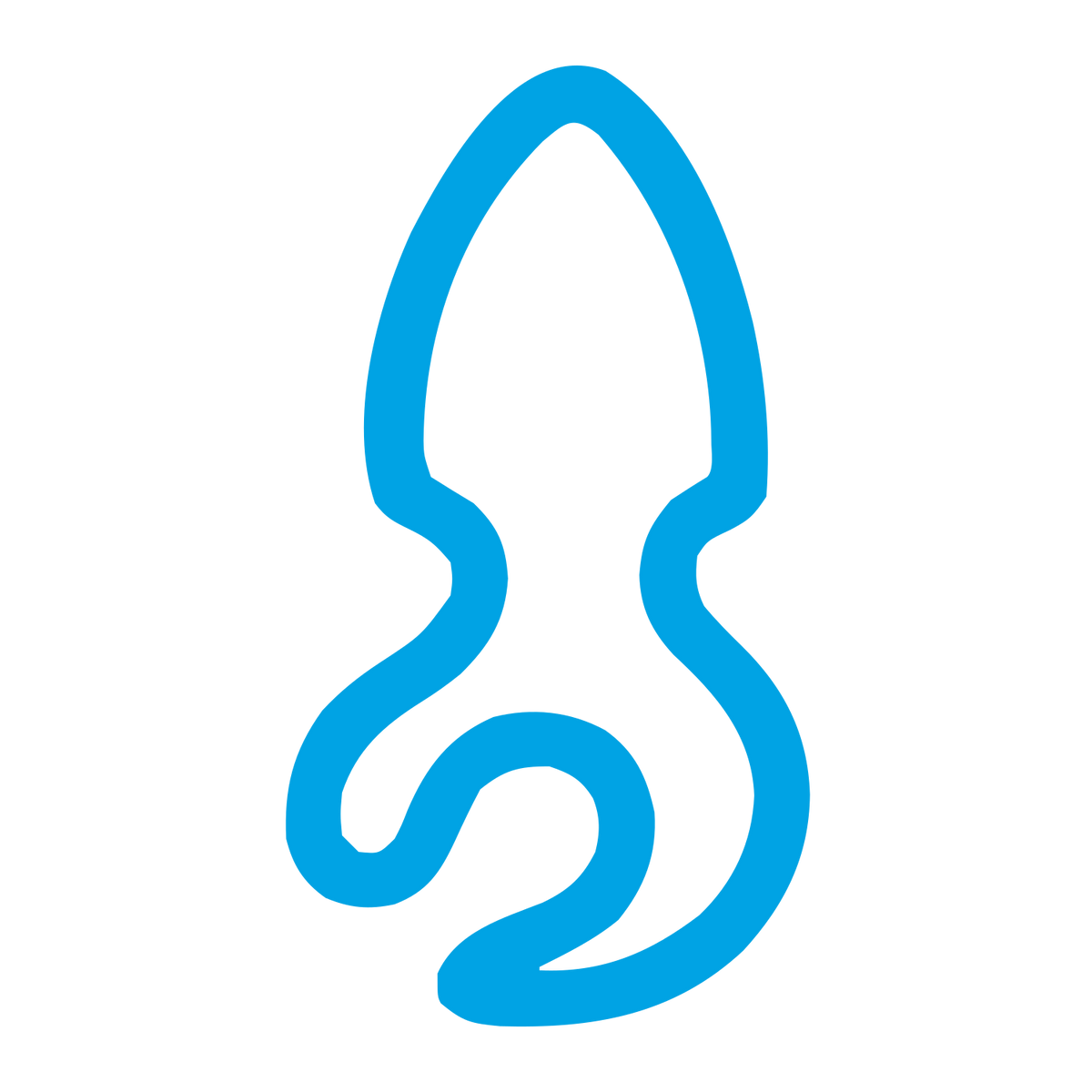 Monoline Squid Logo #00a3e4