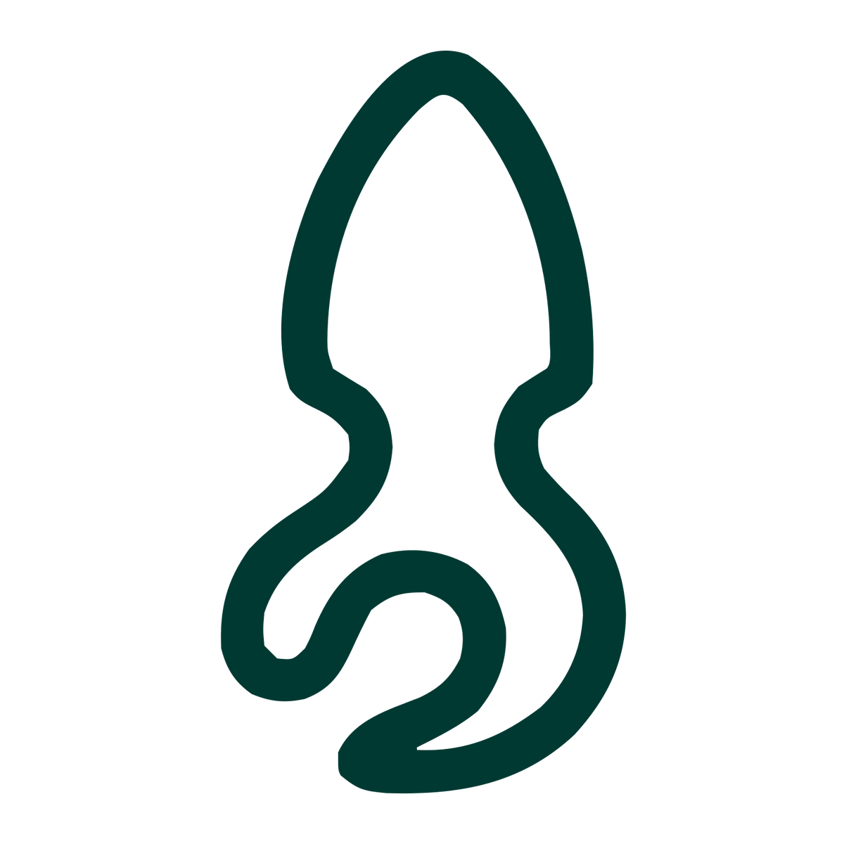 Monoline Squid Logo #003932