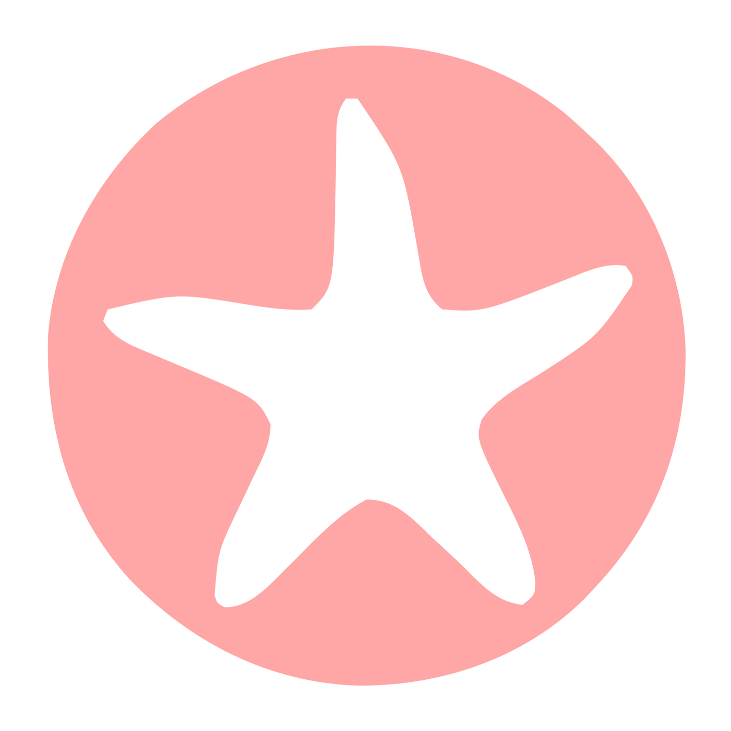 Starfish Circle Negative Space Logo #ffa6a6