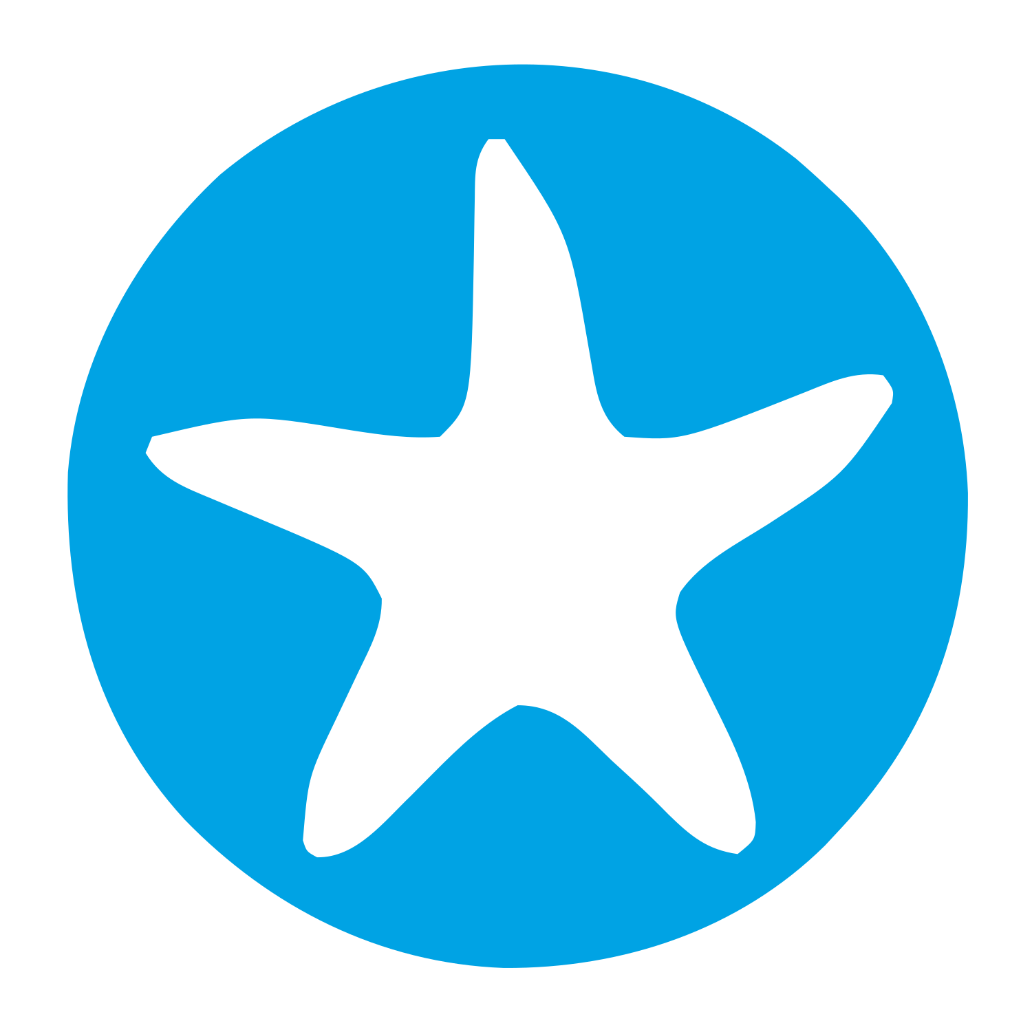 Starfish Circle Negative Space Logo #00a3e4