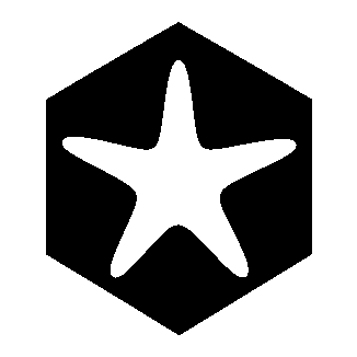 Starfish Hexagon Negative Space Logo