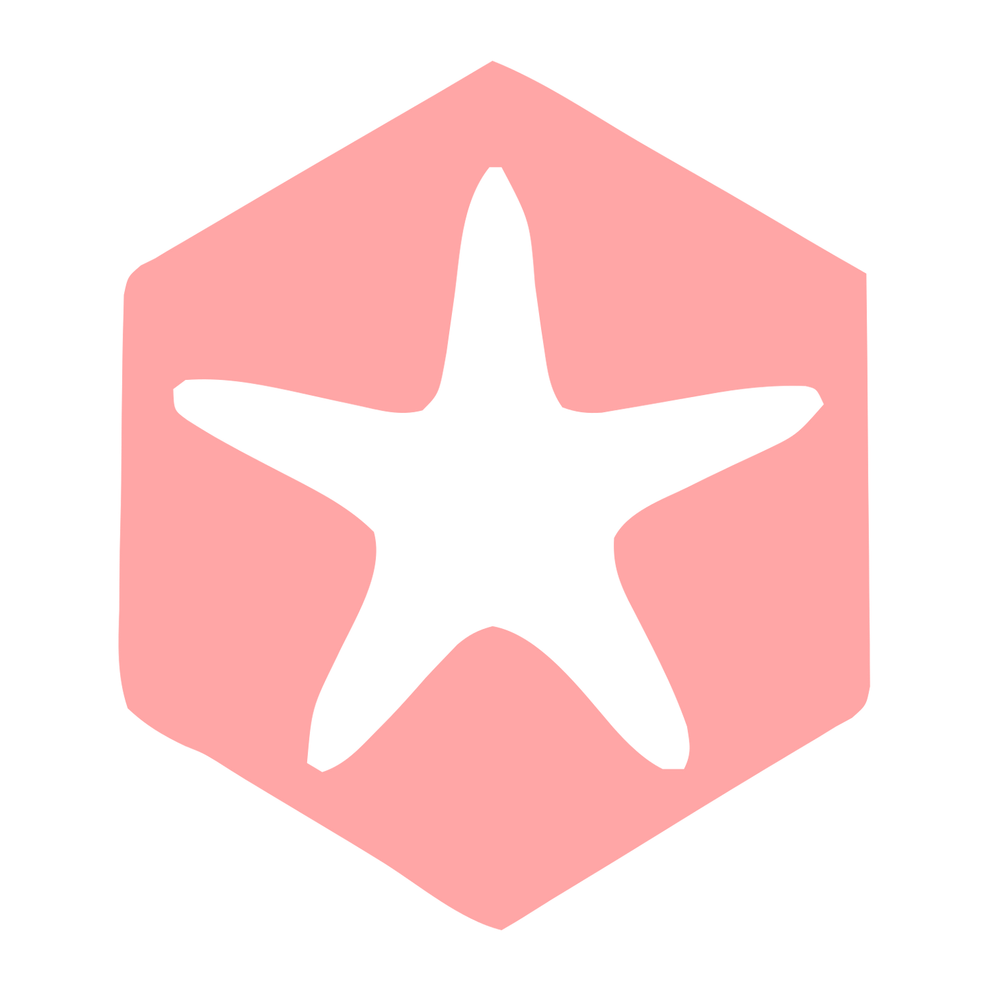 Starfish Hexagon Negative Space Logo #ffa6a6
