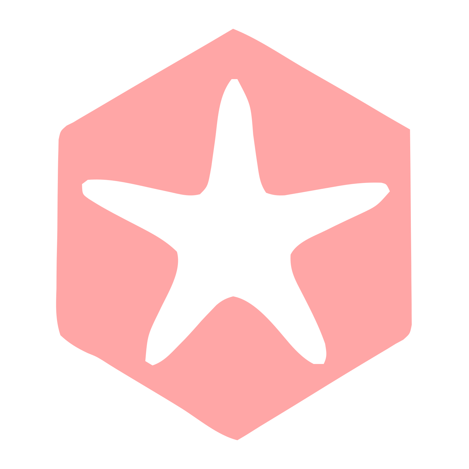 Starfish Hexagon Negative Space Logo #ffa6a6