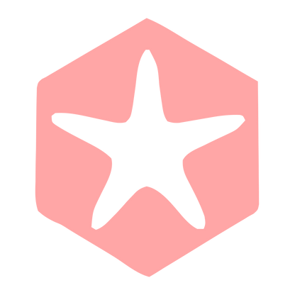 Starfish Hexagon Negative Space Logo #ffa6a6