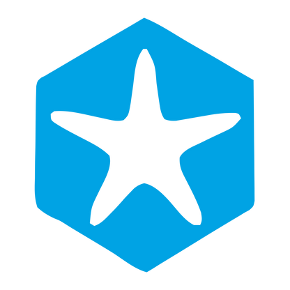 Starfish Hexagon Negative Space Logo #00a3e4