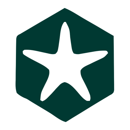 Starfish Hexagon Negative Space Logo #003932