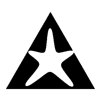Starfish Triangle Negative Space Logo