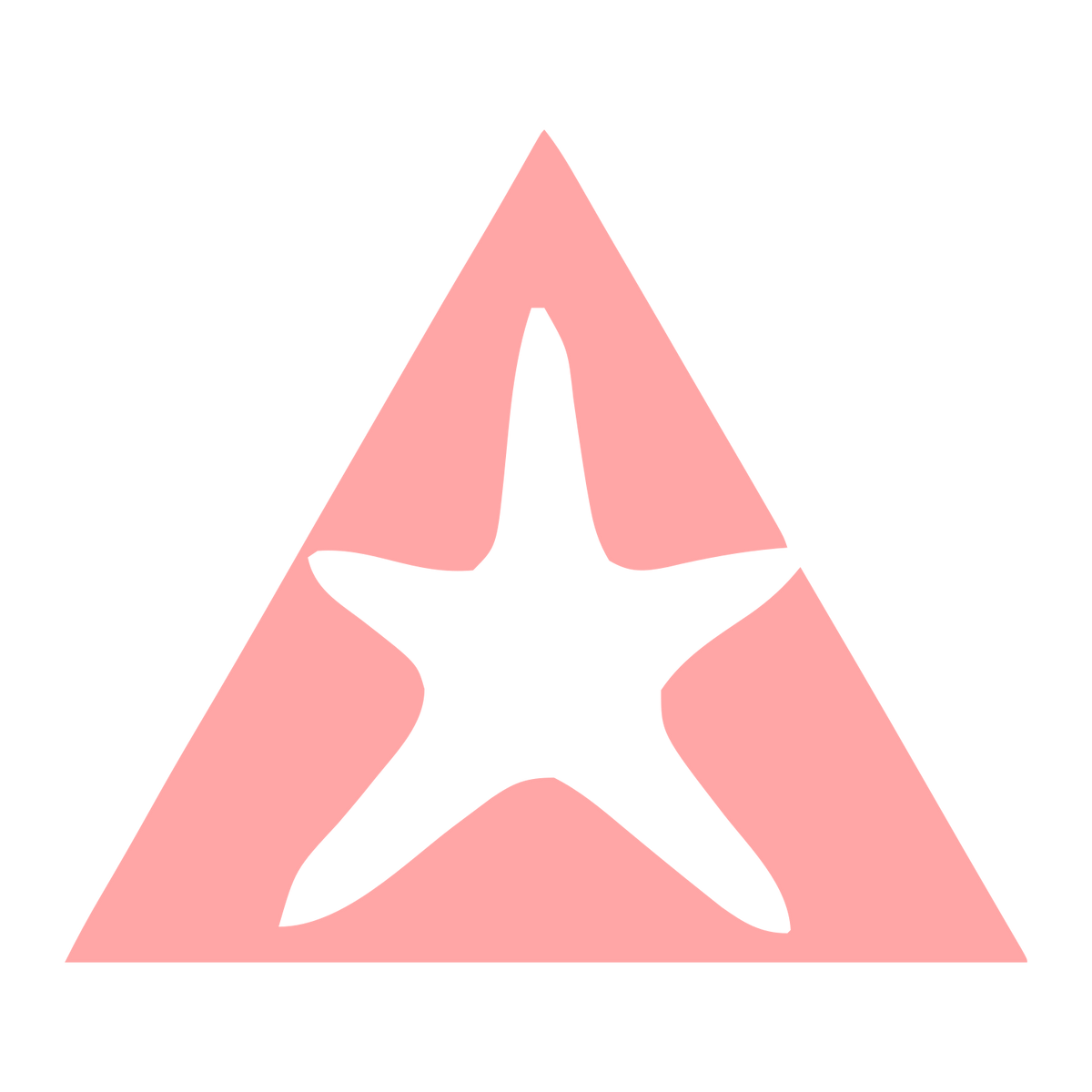 Starfish Triangle Negative Space Logo #ffa6a6