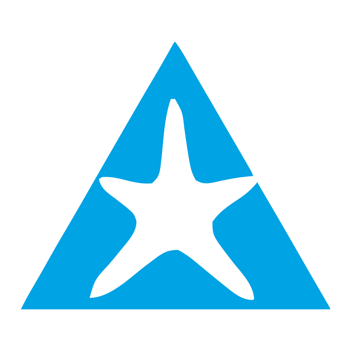 Starfish Triangle Negative Space Logo #00a3e4