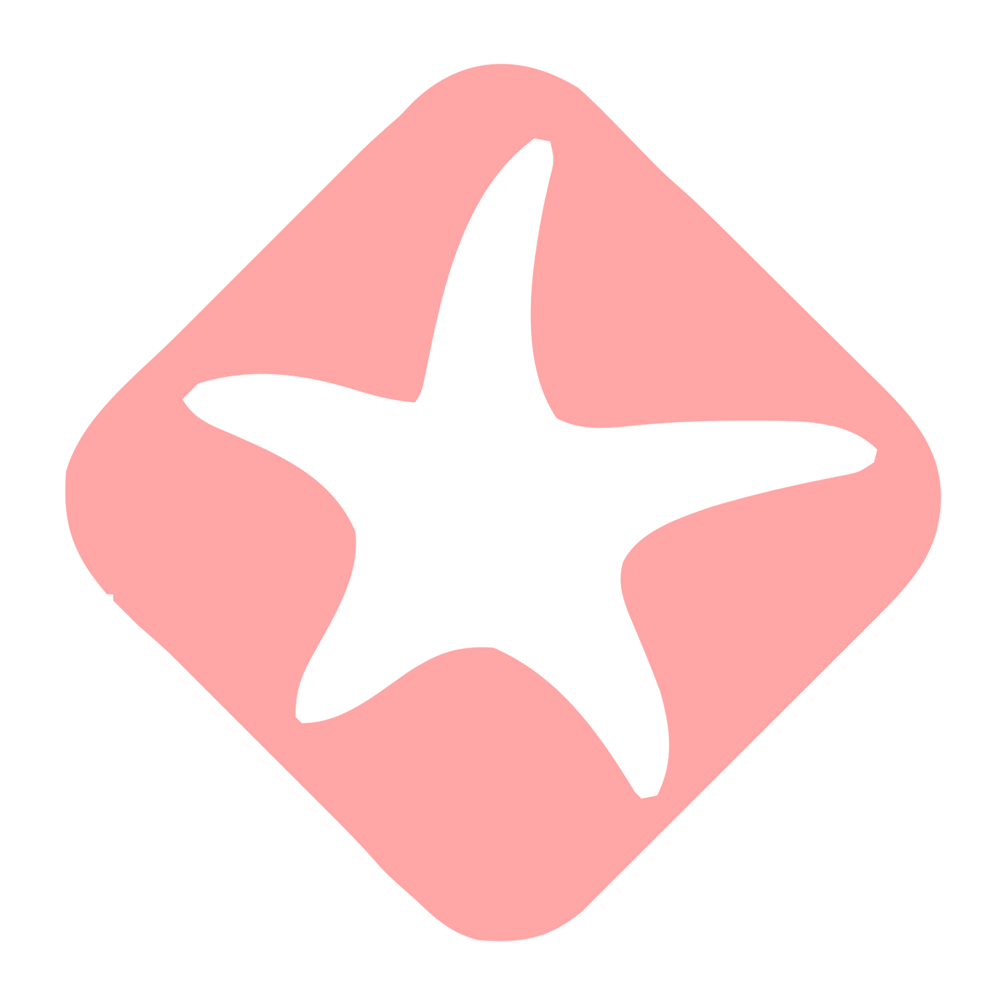 Starfish Negative Space Logo #ffa6a6