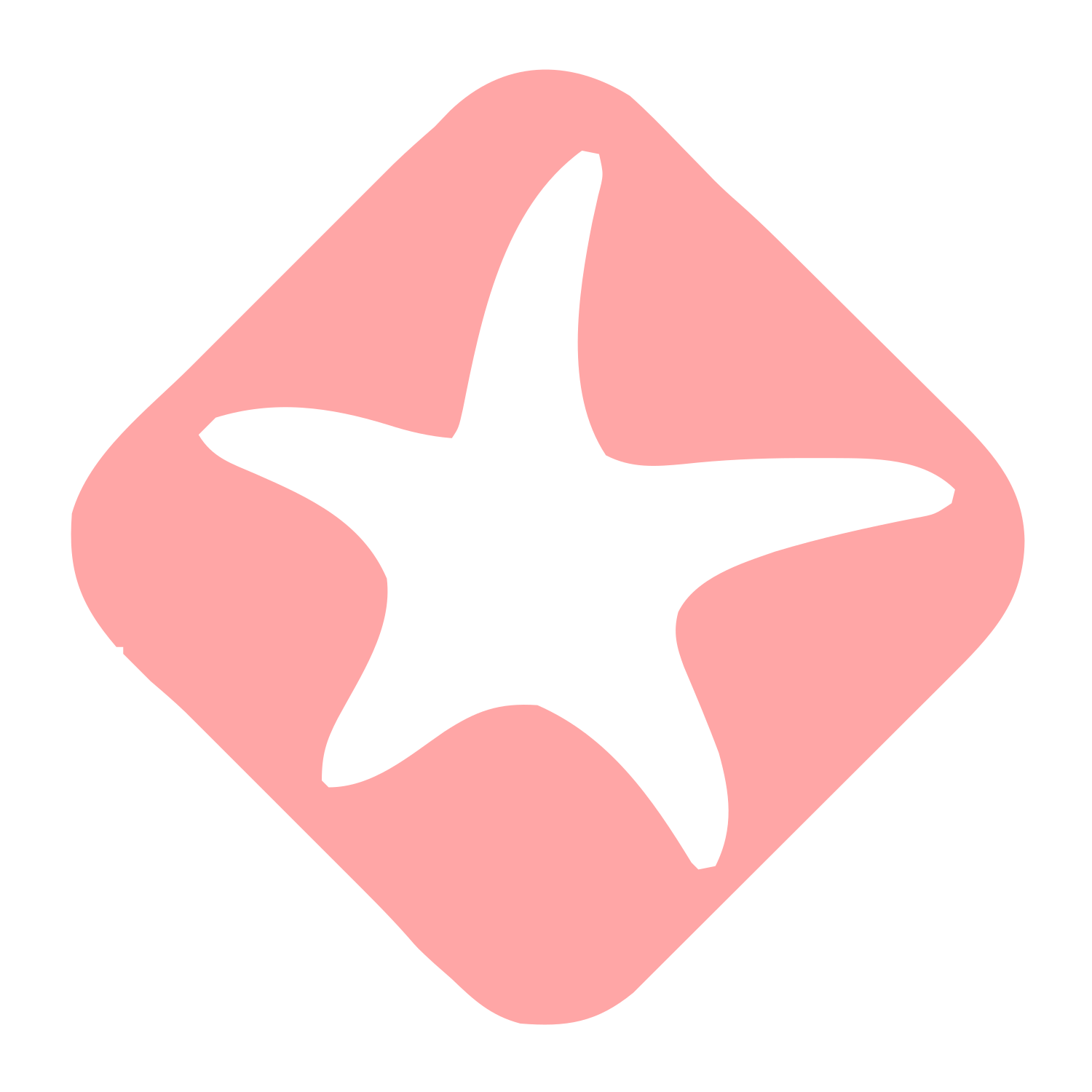 Starfish Negative Space Logo #ffa6a6