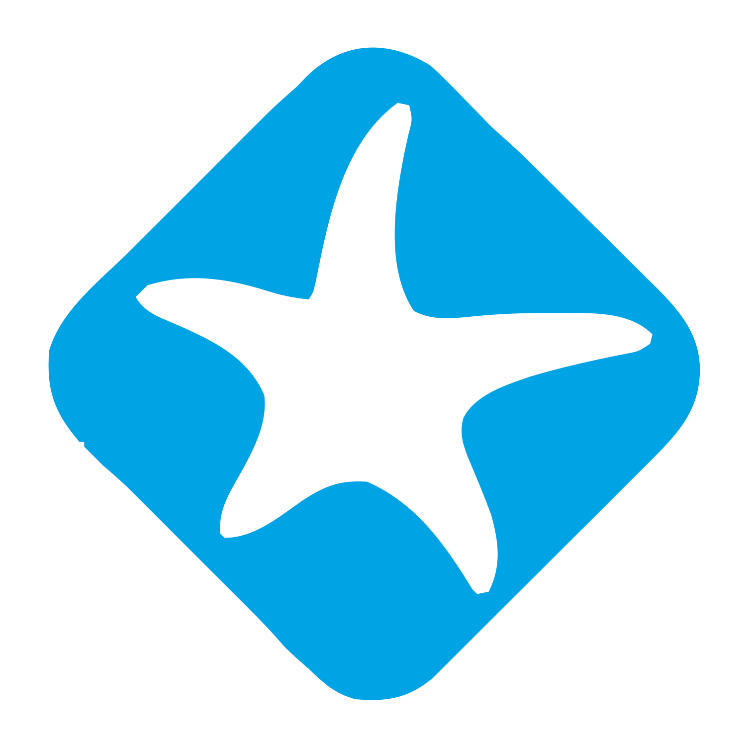 Starfish Negative Space Logo #00a3e4