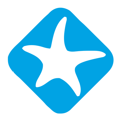 Starfish Negative Space Logo #00a3e4