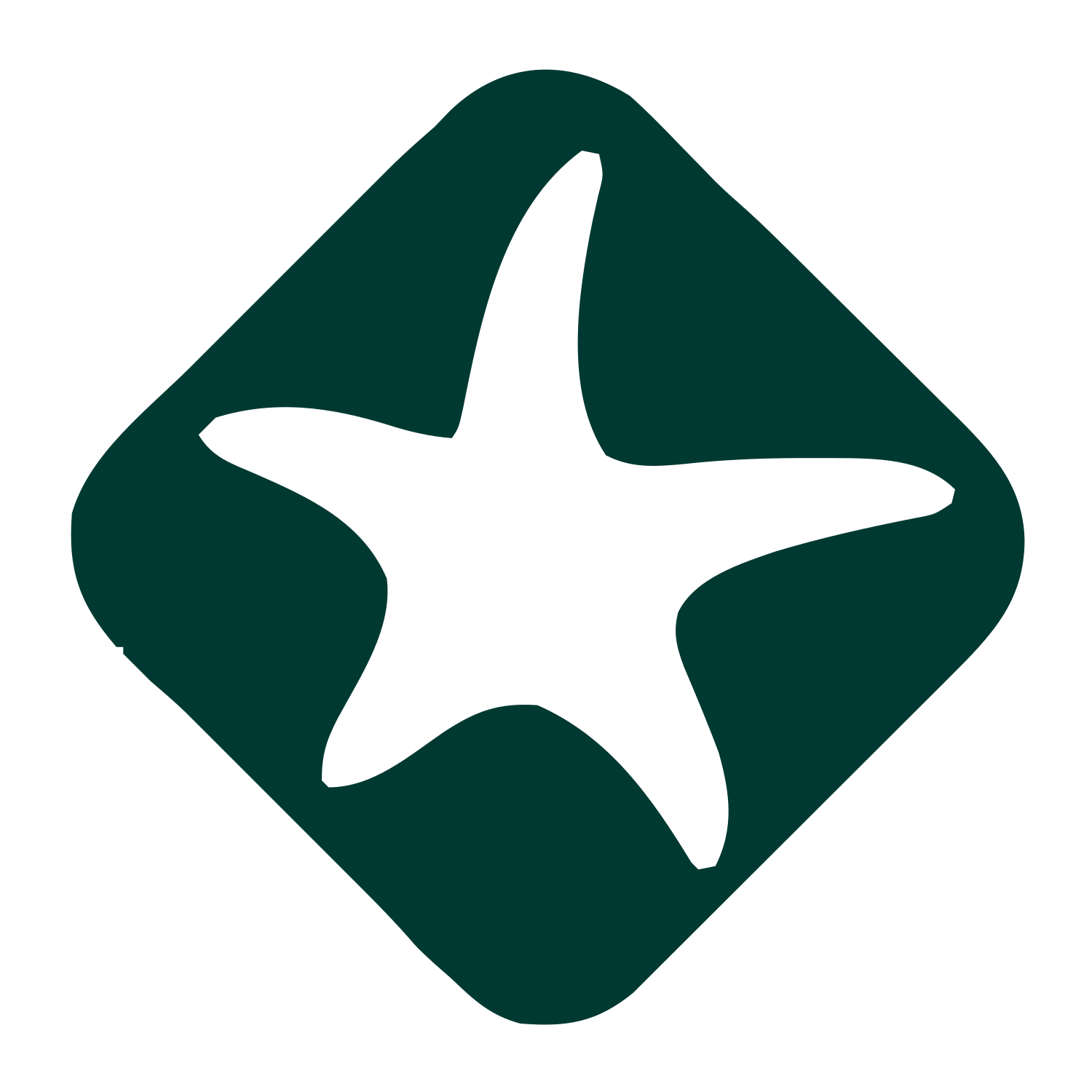 Starfish Negative Space Logo #003932