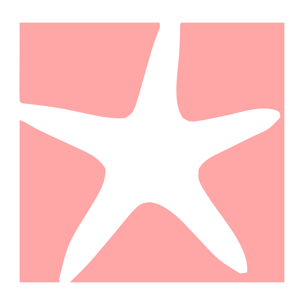 Negative Space Starfish Logo #ffa6a6