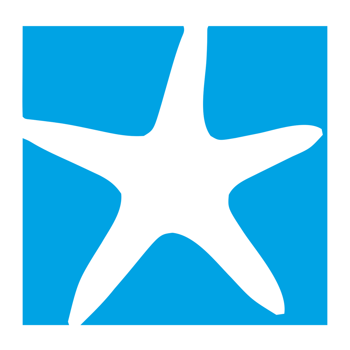 Negative Space Starfish Logo #00a3e4