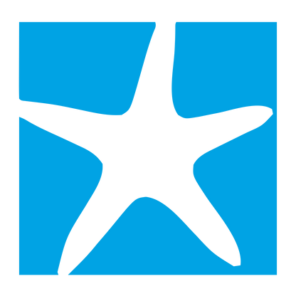 Negative Space Starfish Logo #00a3e4