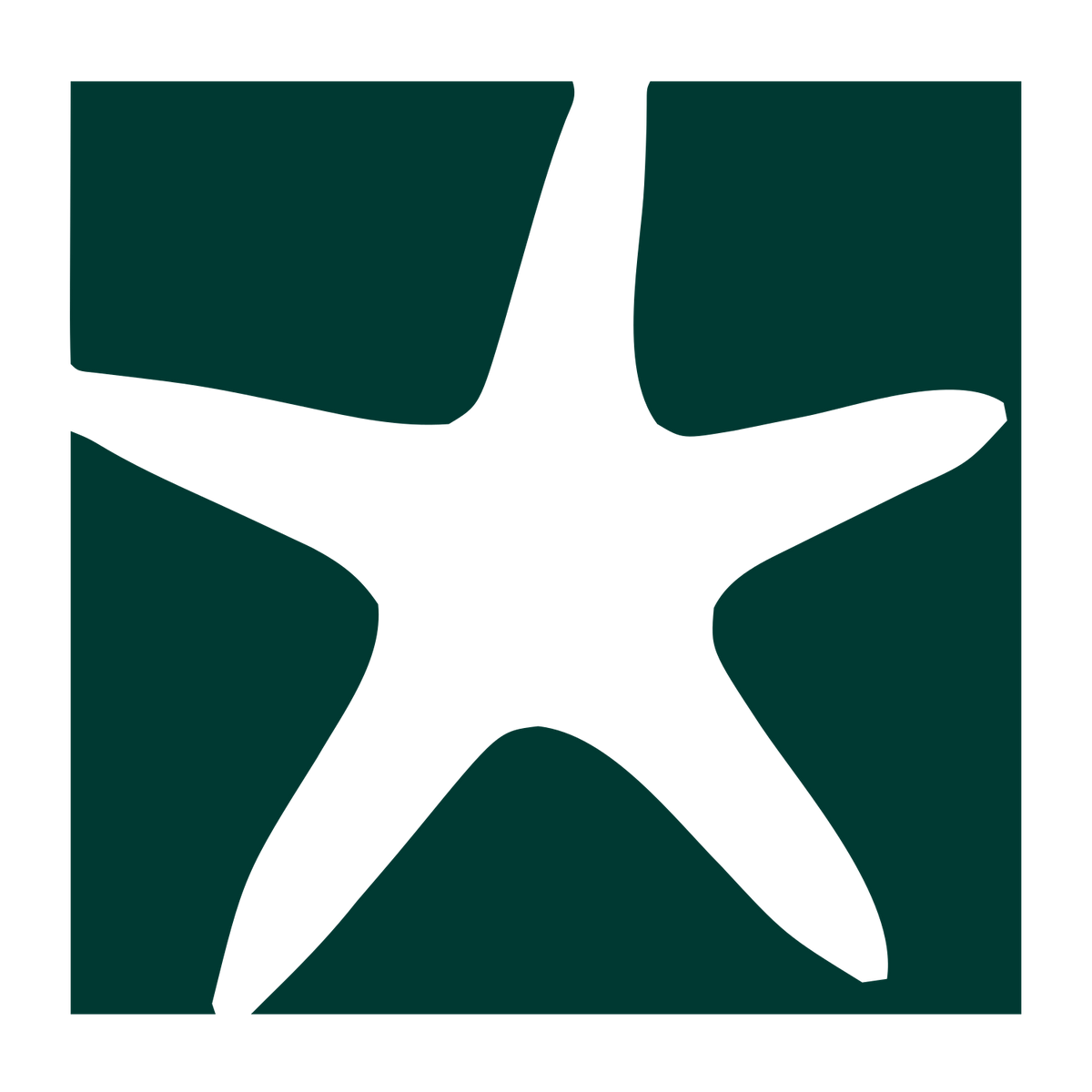 Negative Space Starfish Logo #003932