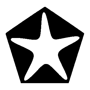 Starfish Pentagon Negative Space Logo