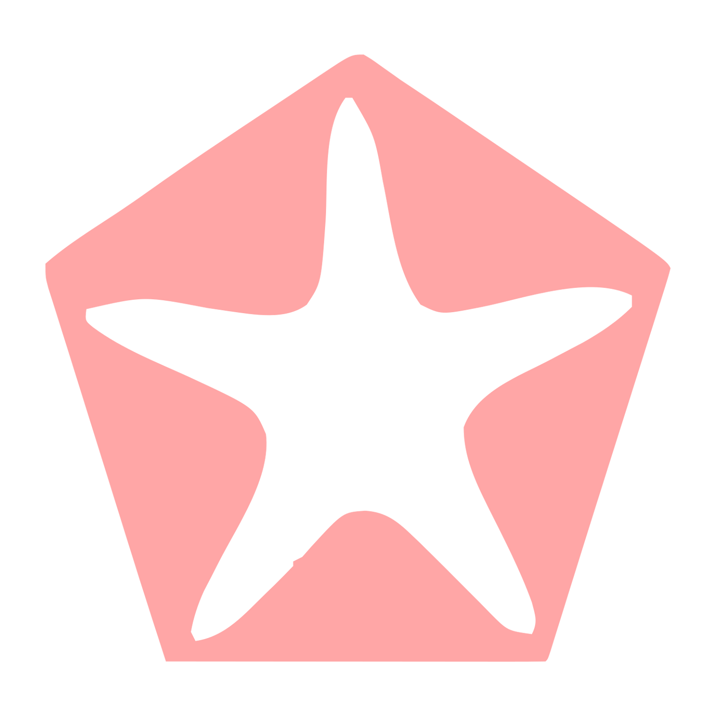 Starfish Pentagon Negative Space Logo #ffa6a6