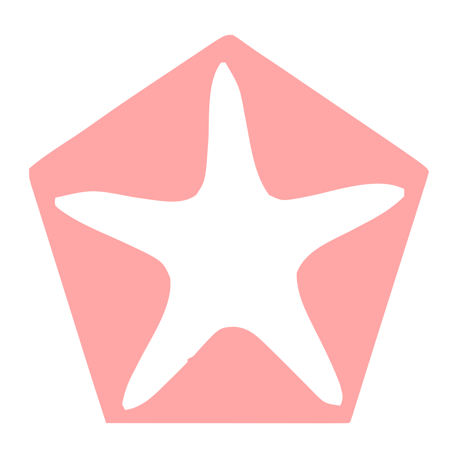 Starfish Pentagon Negative Space Logo #ffa6a6