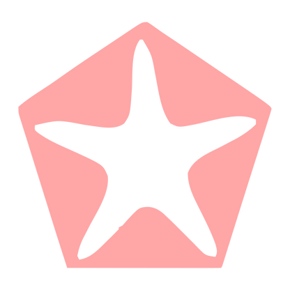 Starfish Pentagon Negative Space Logo #ffa6a6