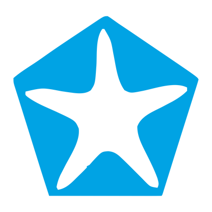 Starfish Pentagon Negative Space Logo #00a3e4