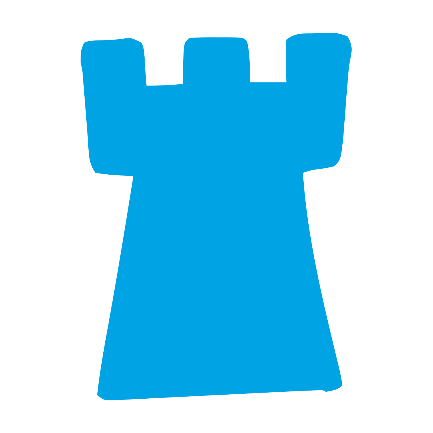 Hand-Drawn Castle Tower Logo #00a3e4