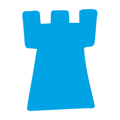 Hand-Drawn Castle Tower Logo #00a3e4